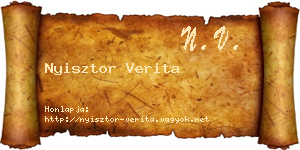 Nyisztor Verita névjegykártya